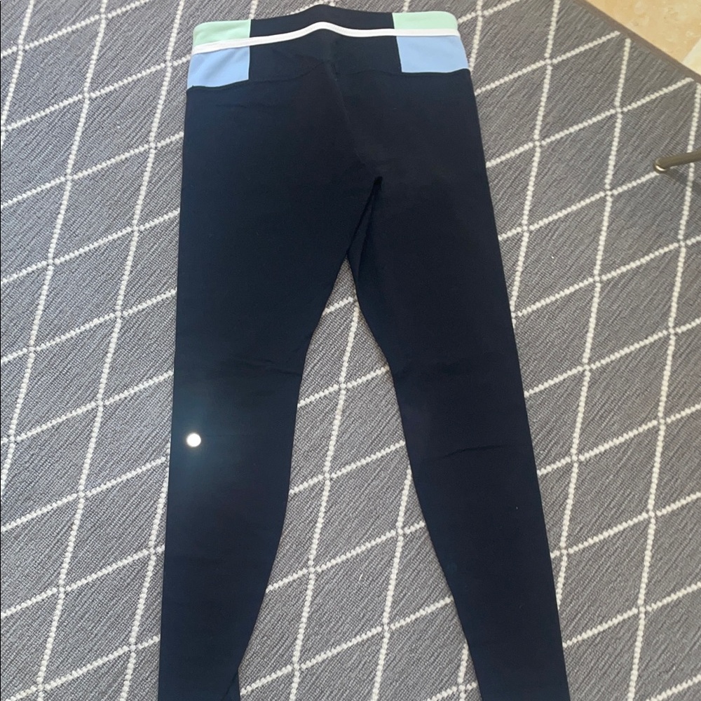 lululemon athletica Black Leggings with Mint and Gray Accents